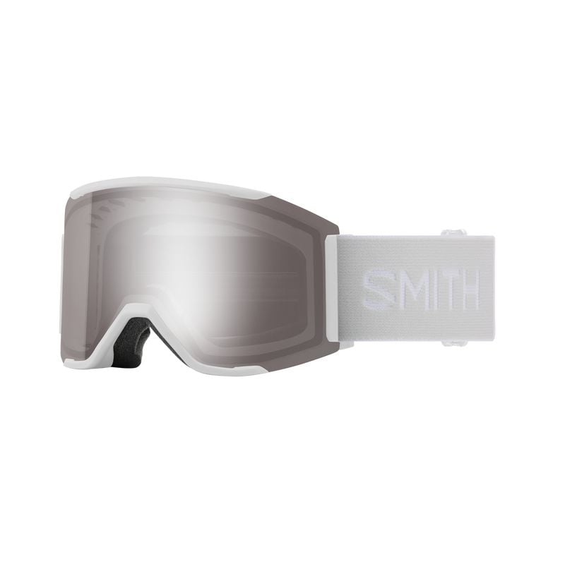 Ski Mask Smith Squad Mag (White Vapor - Chromapop Sun Platinum Mirror Lens)