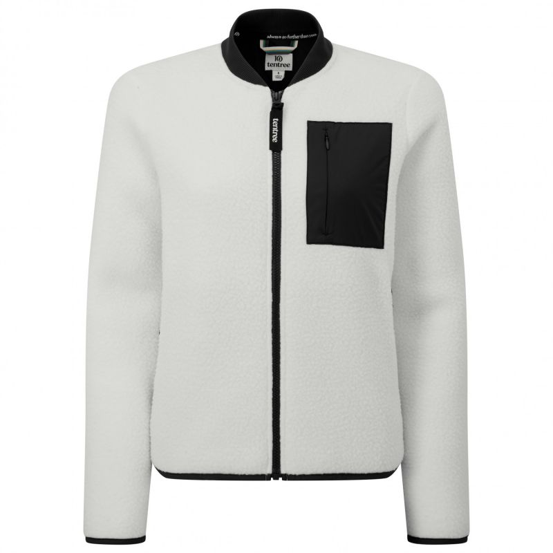 Sherpa fleece Tentree Ecoloft zip jacka (molnvit) kvinna