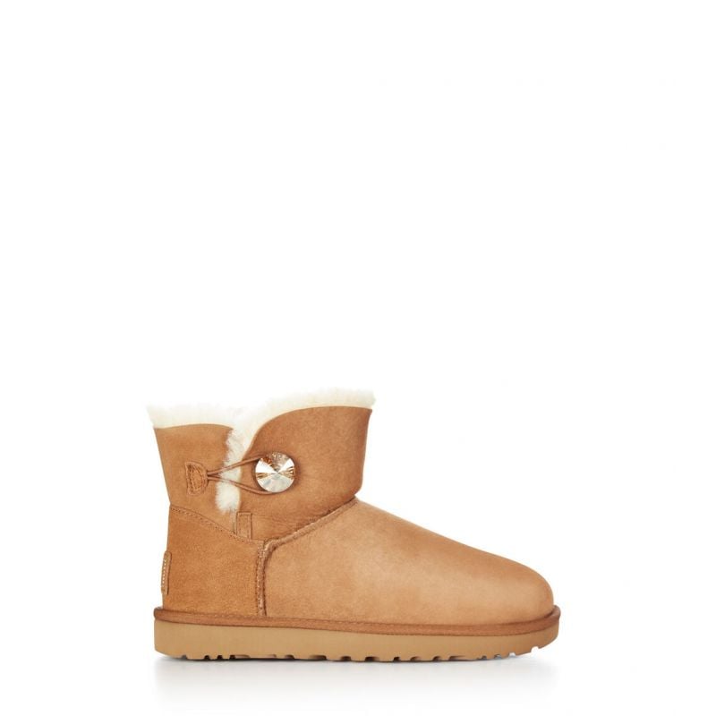 Boots UGG Mini Bailey Button bling (chestnut/gold) women's
