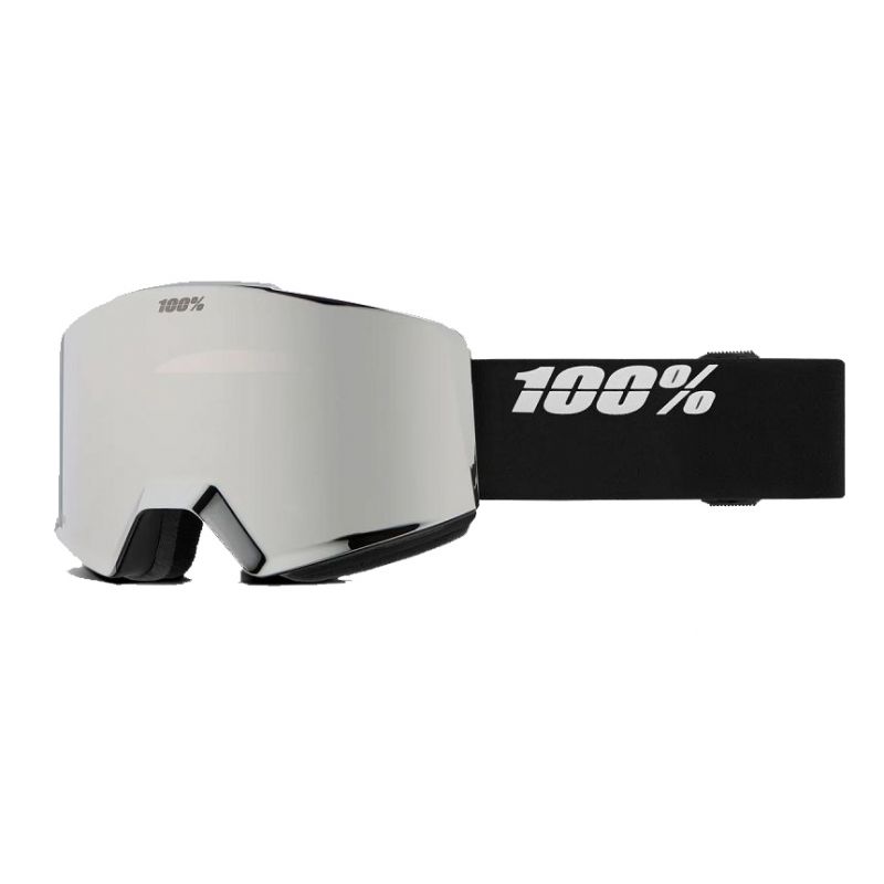 Maske 100% Snowcraft XL (Black HiPER - Silver Mirror Lens)