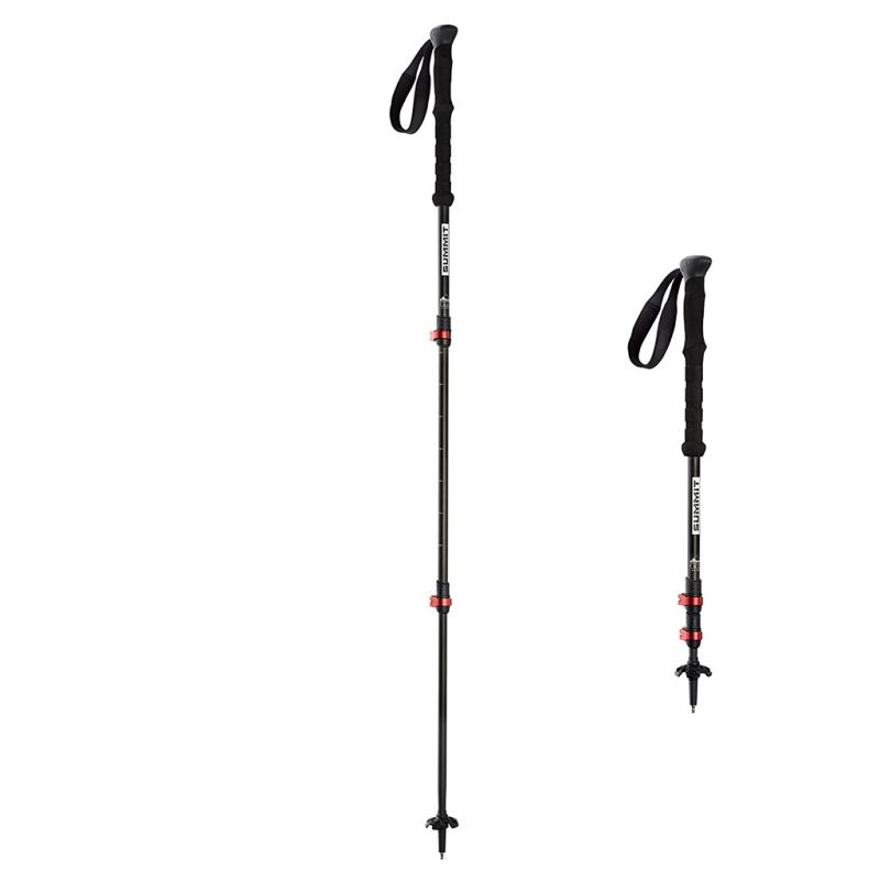 Bâtons Summit Pole Fuji Carbon 3 parts Powerlock Longrip (Black)
