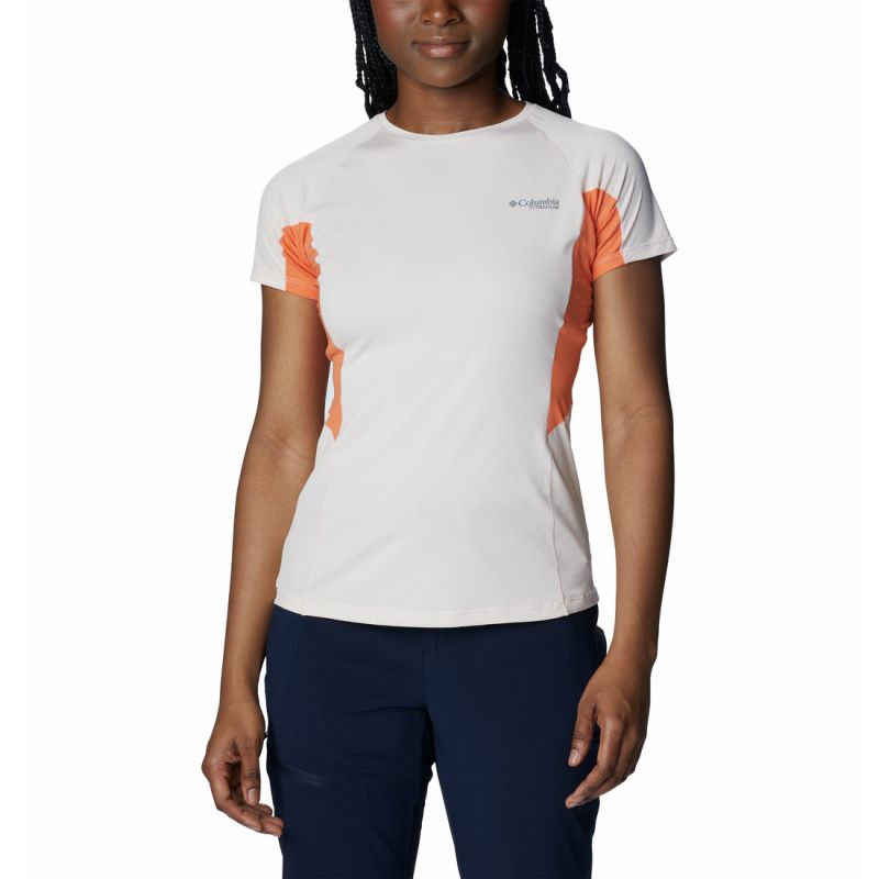 Columbia Camiseta Titan Pass Ice SS (melocotón, naranja) mujer