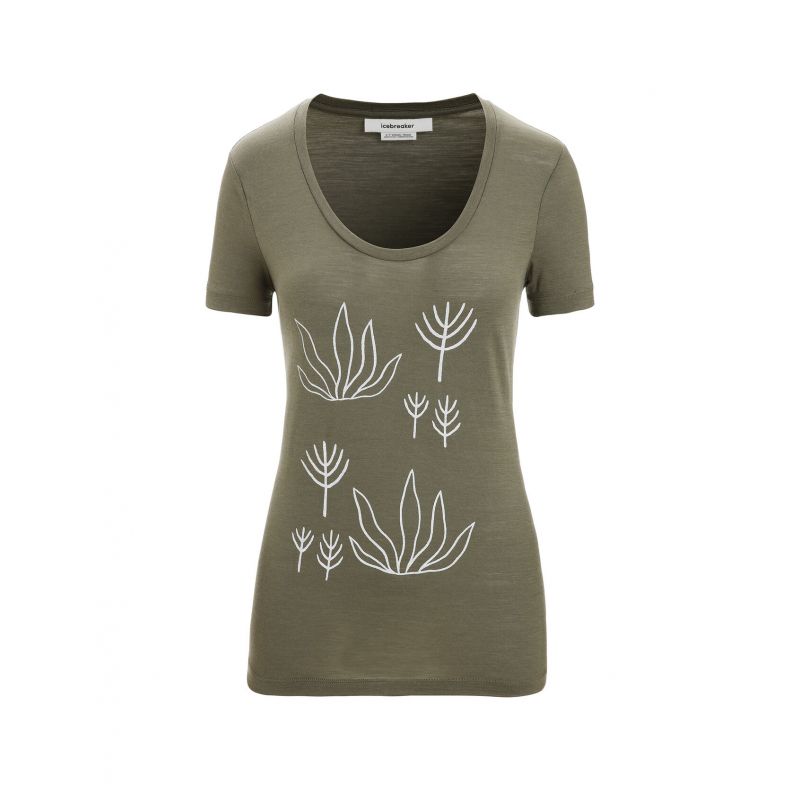 T-shirt Icebreaker Tech Lite II Fresh Growth (Loden) Kvinder