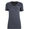 Salewa PUEZ MEL DRY W V-NECK S/S TEE Ombre Blue Melange/3860