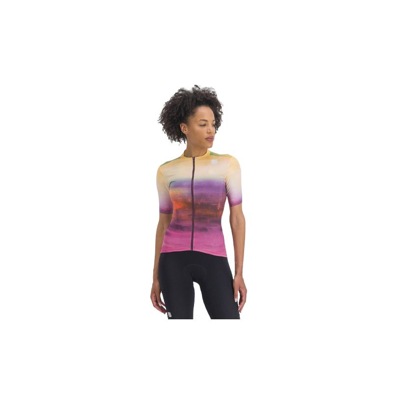 Fietstrui SPORTFUL FLOW SUPERGIARA JERSEY (CARMINE ROSE YELLOW Dames)