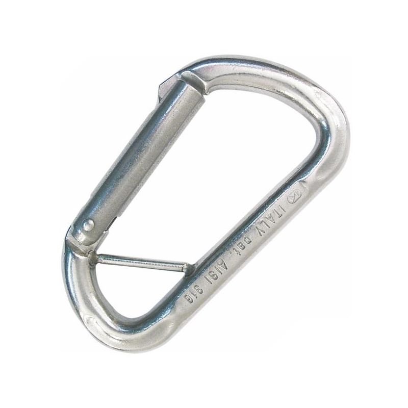 Edelstahlkarabiner mit geradem Schnapper und Cross Bar 8 m Kong Sport