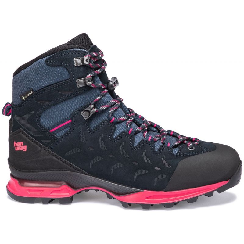 Bota de montaña para mujer Hanwag Makra Trek Lady Gore-Tex (azul marino/rosa)