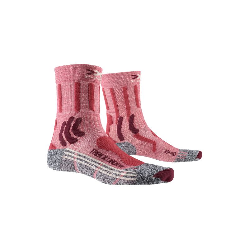 X-SOCKS Trek X Linen Socks för kvinnor (vintage röd melange/grå)