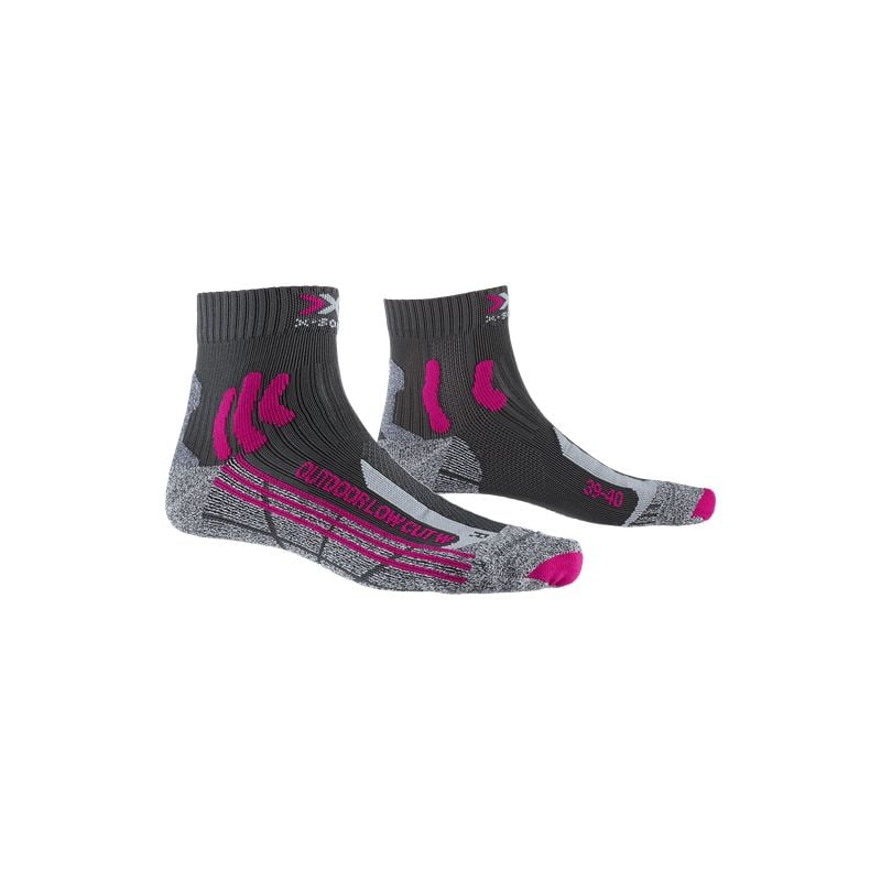 Women's X-SOCKS Trek outdoor low cut socks (anthracite fuchsia)