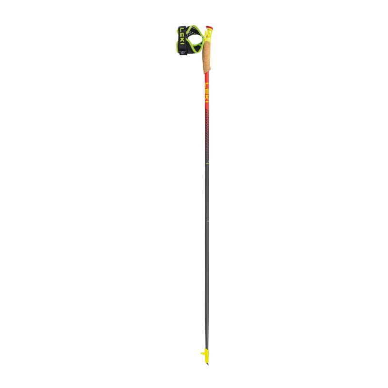 Trailstokken Leki Vertical K (Naturalcarbon/Bright Red/Neonyellow)