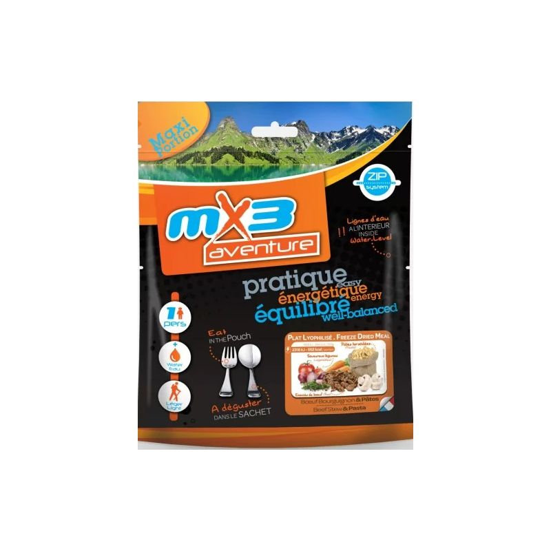 Diepvriesgerechten MX3 Nutrition Rundvlees Bourguignon en Pasta