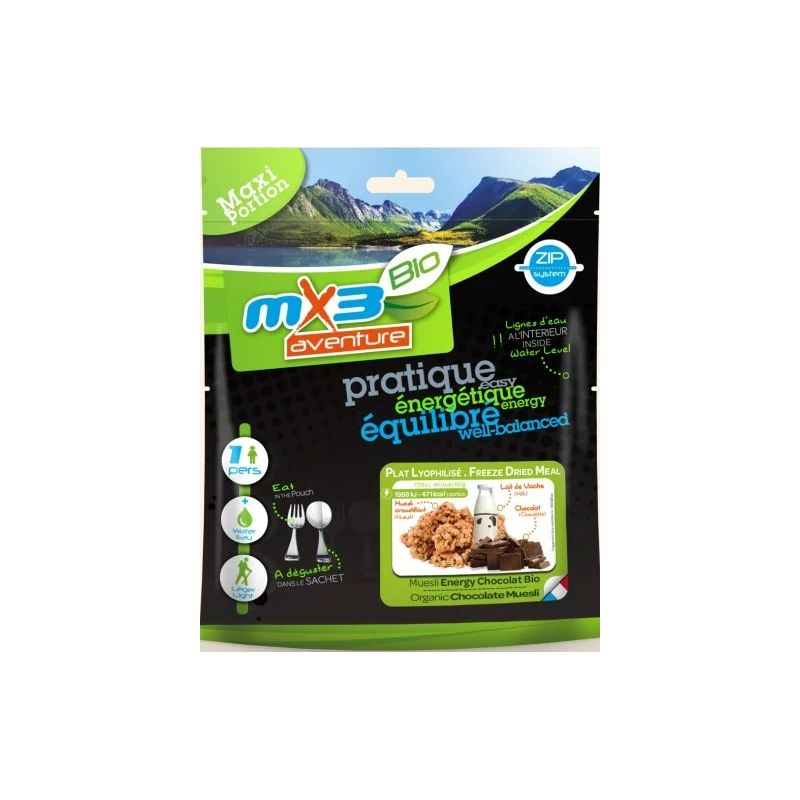 Frystorkad måltid MX3 Nutrition Müsli Energi Kakao Ekologisk