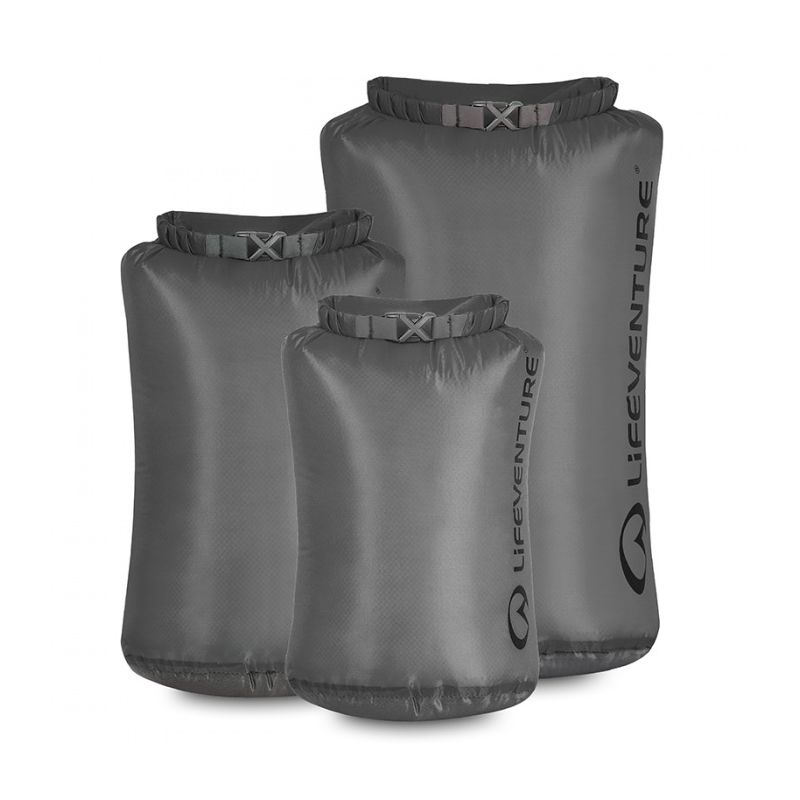 Vandtæt taske LIFEVENTURE Ultralight Dry Bag Multipack (Grå)