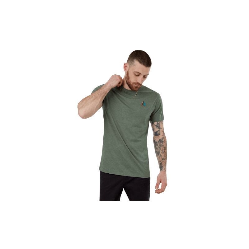T-Shirt Tentree SASQUATCH T-SHIRT (DARK SAGE HEATHER/RUBBER) Mann