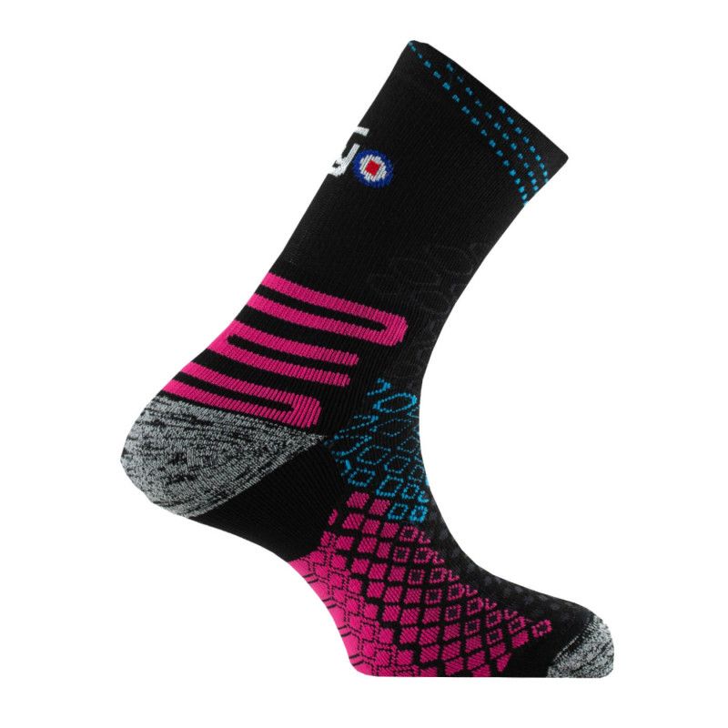 Chaussettes de Trail Thyo RO TRAIL GREEN SOCK (NOIR / ROSE) Femme