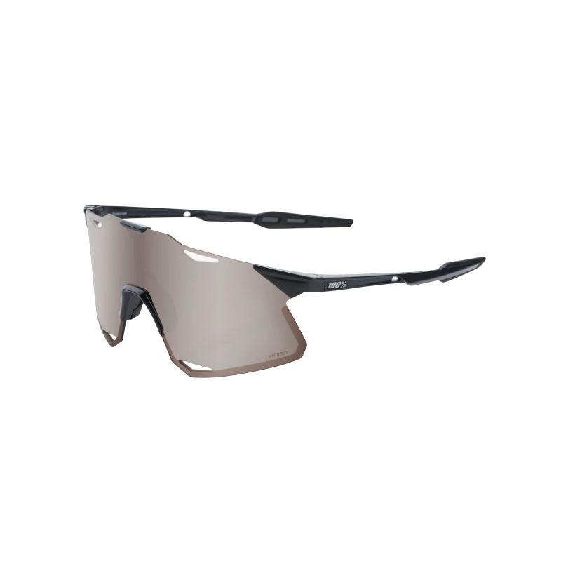 100% HYPERCRAFT Sunglasses (Gloss Black - HiPER Silver Mirror Lens)