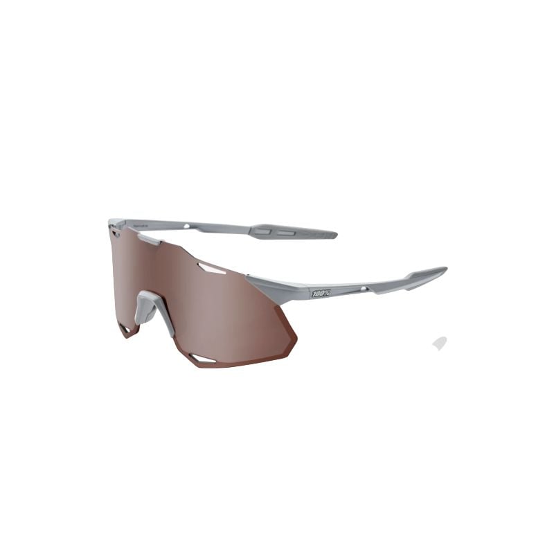 Solbriller 100% HYPERCRAFT XS (Matt Stone Grey - HiPER Crimson Silver Mirror Lens)