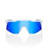 100% SPEEDCRAFT (Matte White - HiPER Blue Multilayer Mirror Lens)