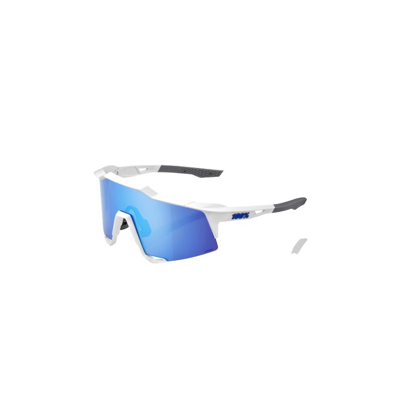 Aurinkolasit 100% SPEEDCRAFT (Matta valkoinen - HiPER Blue Multilayer Mirror Lens)