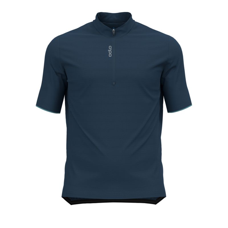 Maillot ciclismo Odlo Essential (azul ala verde azulado) hombre