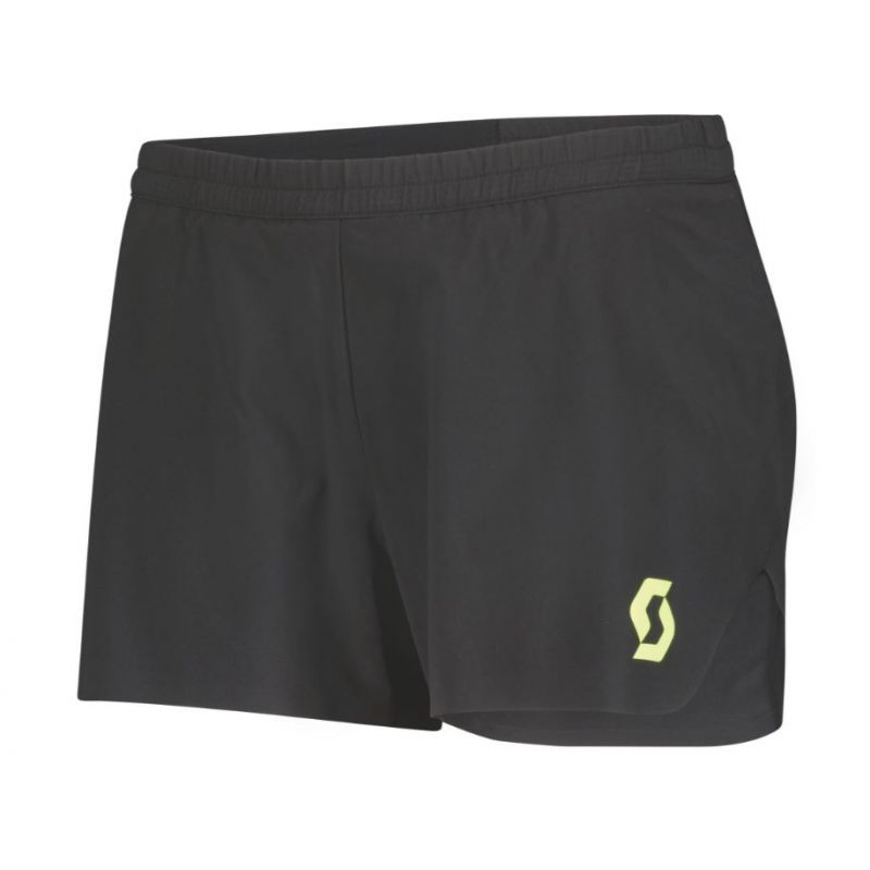 Korte Scott Split Shorts RC Run (zwart/geel) dames