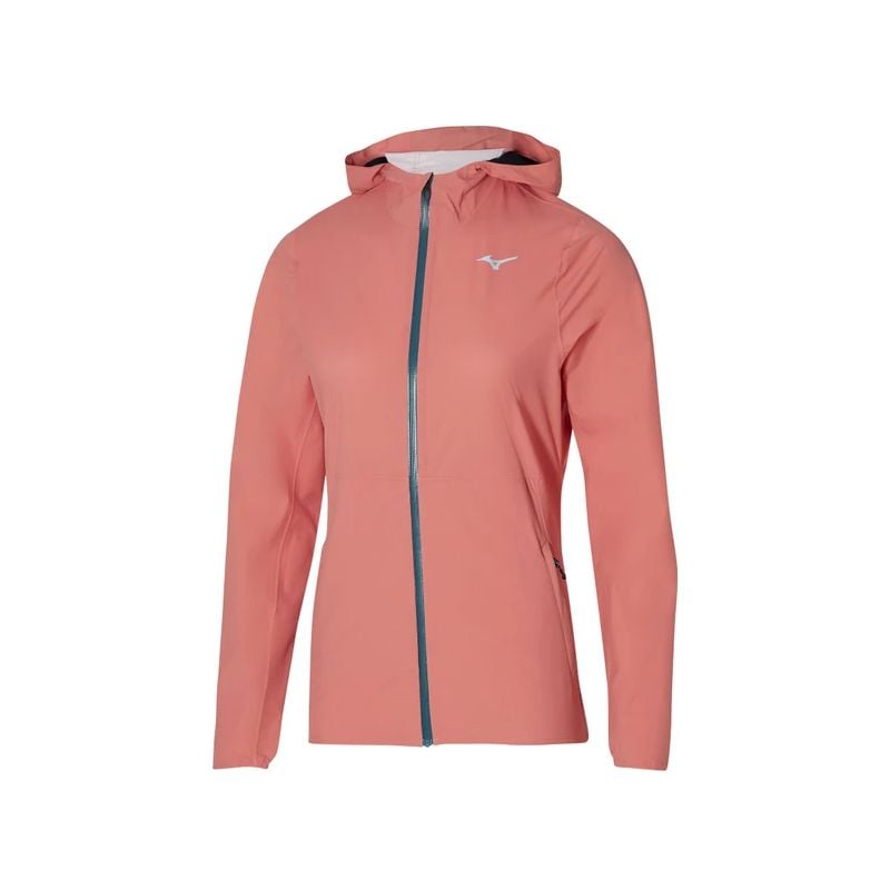 Naisten vedenpitävä polkujuoksutakki Mizuno Waterproof 20K (Lantana)