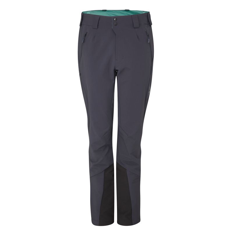 Women's softshell pants Rab Ascendor (Ebony/Eucalyptus)