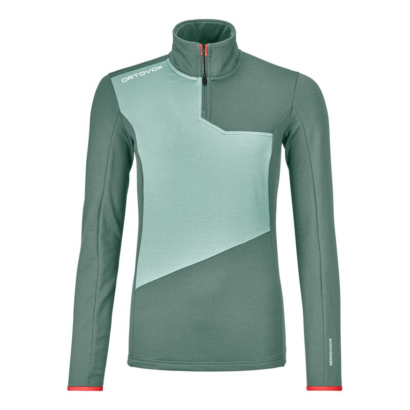 Naisten Ortovox Fleece Light Zip Neck (Artic Grey) fleecepipo (Artic Grey) fleecepusero