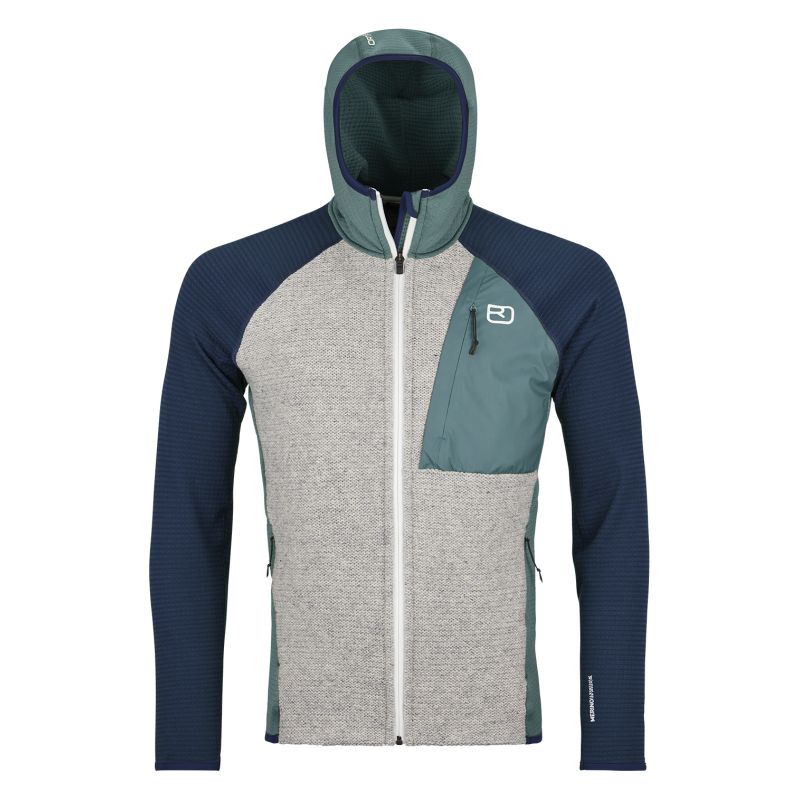Miesten hupullinen fleece Ortovox Fleece GP CLASSIC KNIT HOODY M (arktinen harmaa)