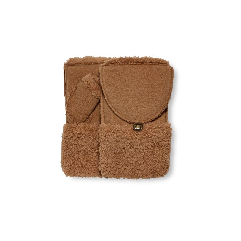 Vantar UGG W BONDED FLEECE FLIP MITTEN (Chestnut)