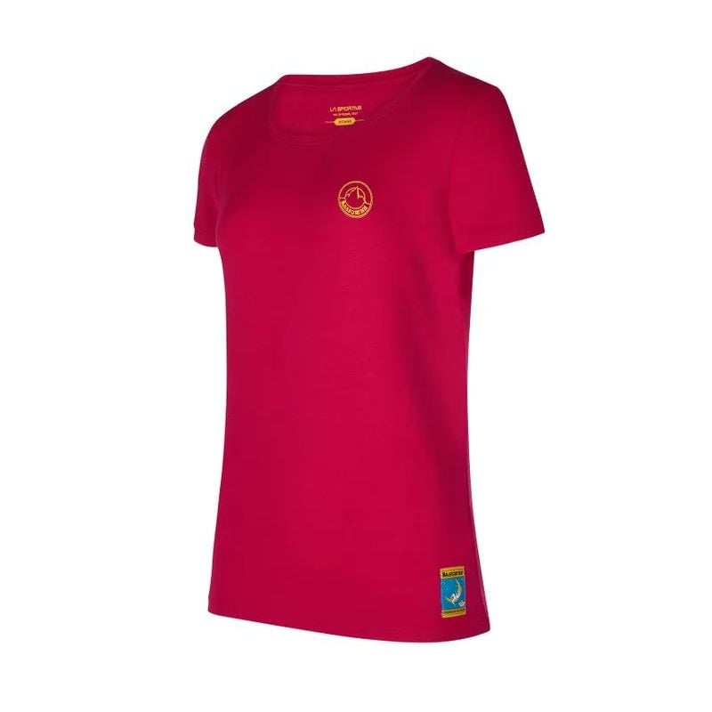 La Sportiva Klatring på månen (Fucsia/Giallo) t-skjorte for kvinner