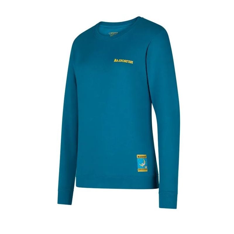 La Sportiva Climbing on the Moon Sweatshirt W (Turchese/Giallo)