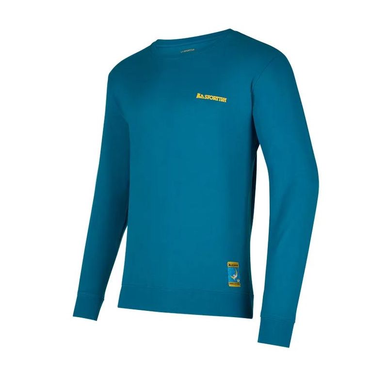 Maglietta a maniche lunghe da uomo La Sportiva Arrampicata sulla Luna (Turchese/Giallo)