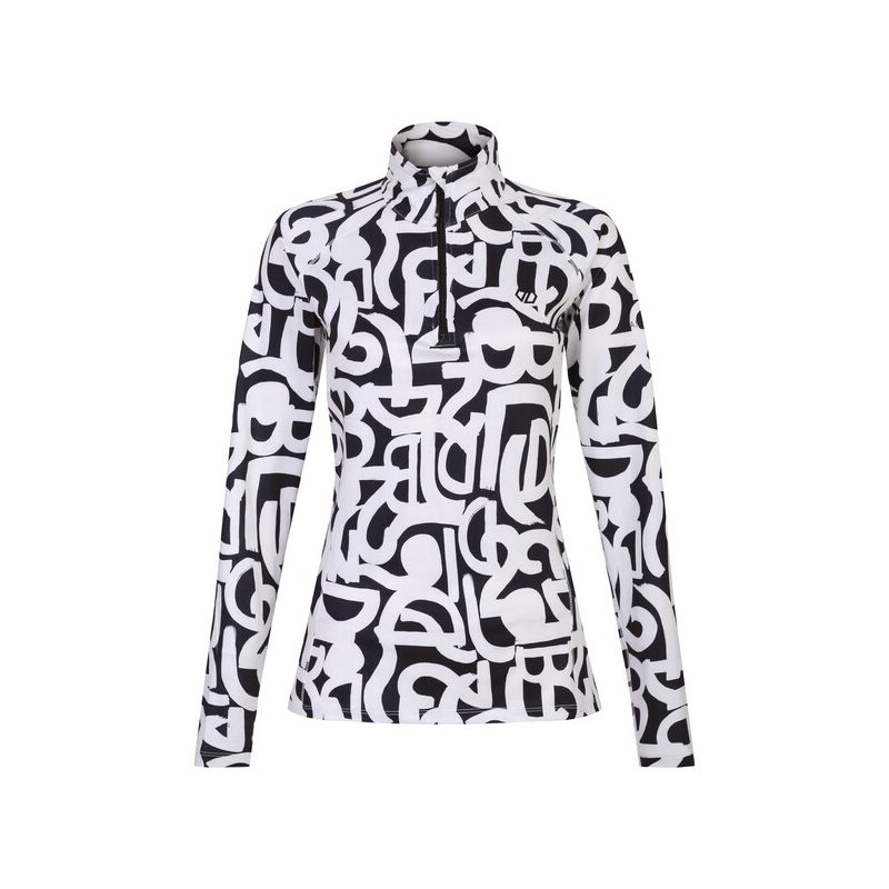 Dames ski-jas Dare2B Divulge Core Stretch (zwart-wit met graffitiprint)