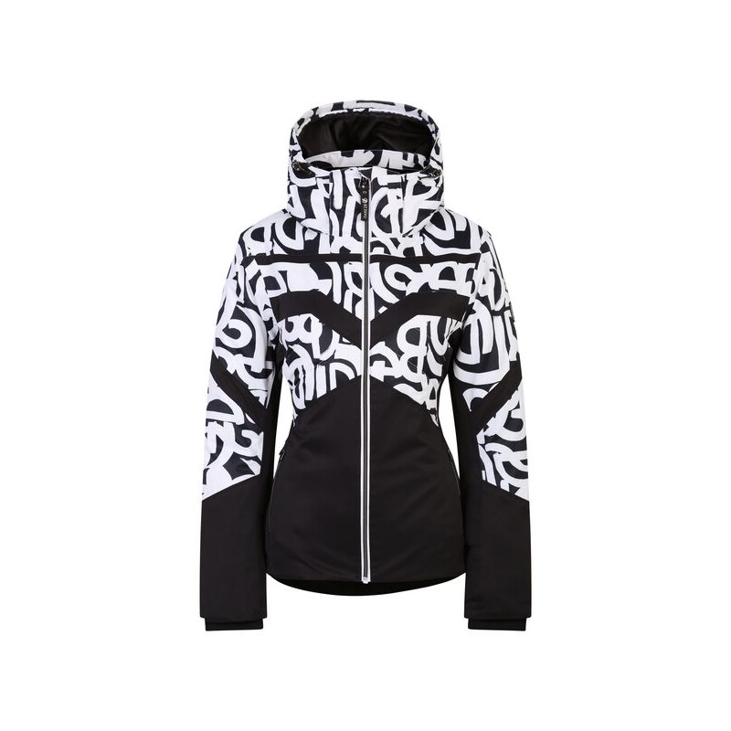 Chaqueta Rocker para mujer Dare2B (Graffiti blanco y negro)