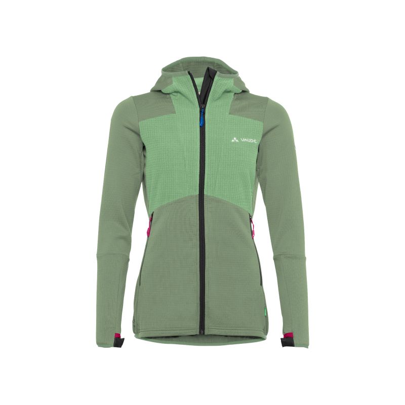 Mujer Vaude Monviso Chaqueta polar con capucha Grid (aloe vera)