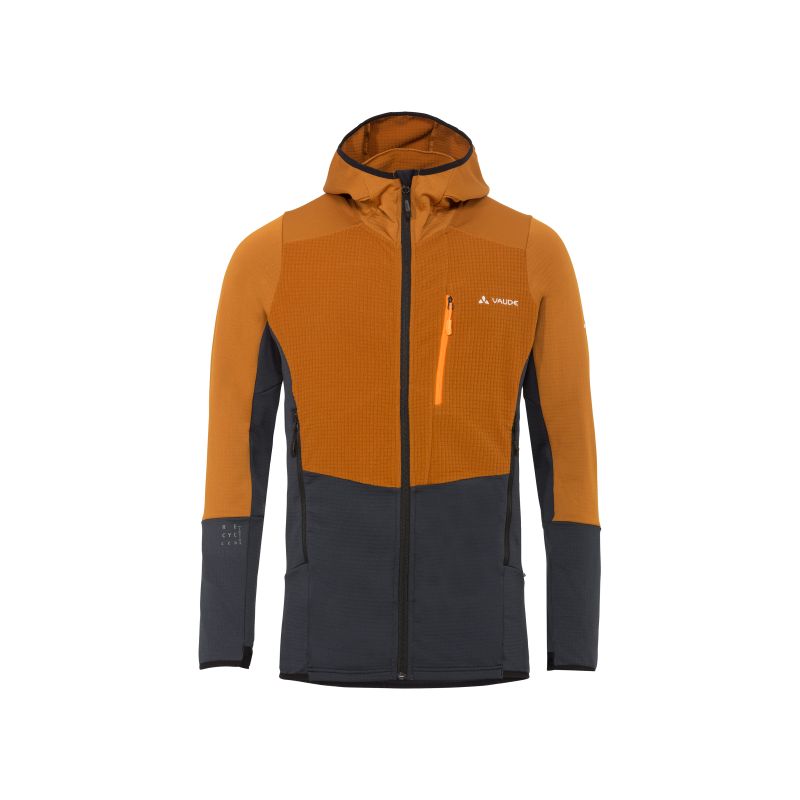 Fleece-takki Vaude Monviso Hooded Grid (silt brown) miehet