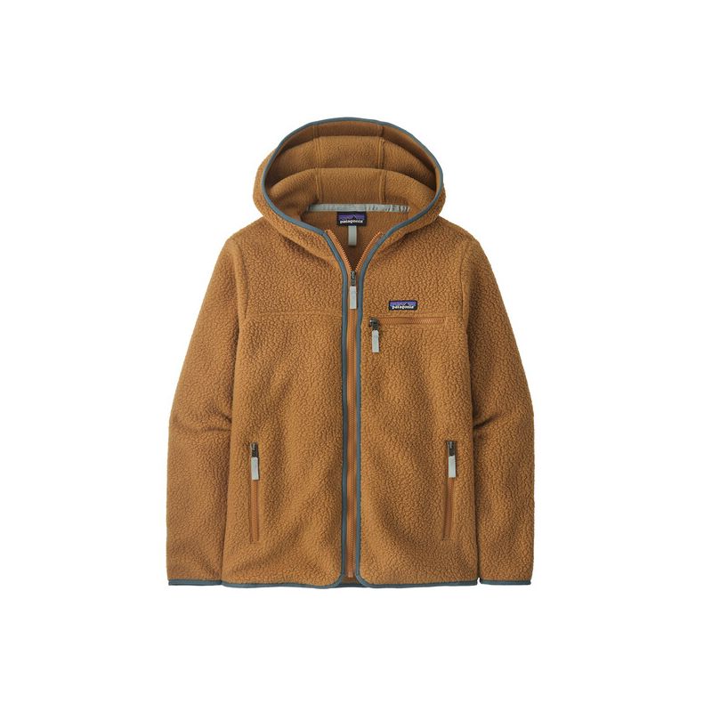 Dames fleece Patagonia W's Retro Pile Hoody (Nest Brown w/New Green)