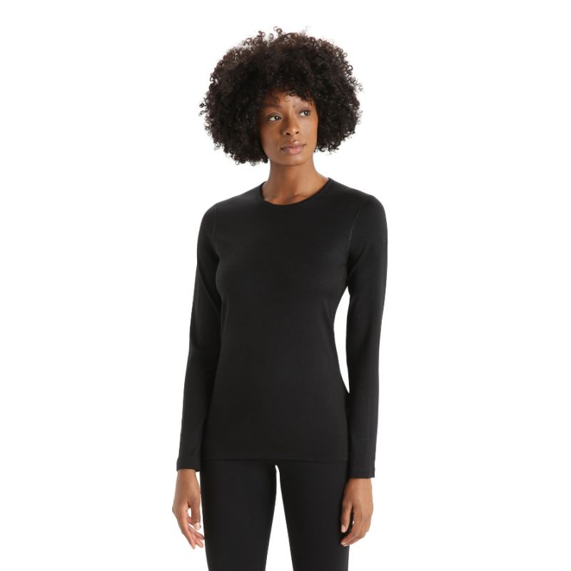 Dames mid-layer Icebreaker Merino 200 Oasis LS Crewe (Zwart)
