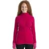 Couche intermédiaire Icebreaker Descender LS Zip Hood (Electron Pink/Tempo) Femme