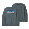 Patagonia Maglietta da uomo L/S P-6 Logo Responsabili (verde)