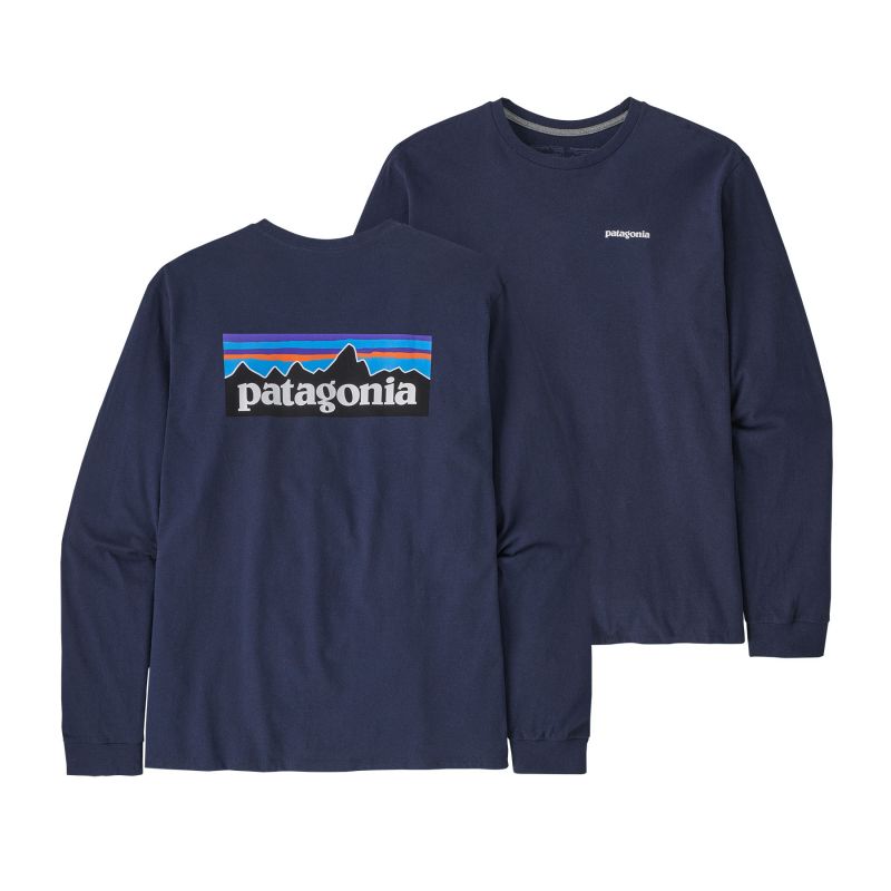 T-shirt manches longues PATAGONIA L/s P-6 Logo Responsibili-tee (Classic Navy) homme