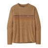Camiseta Patagonia L/s Cap Cool Daily Graphic Shirt (Line Logo Ridge Stripe: brown X-Dye) hombre