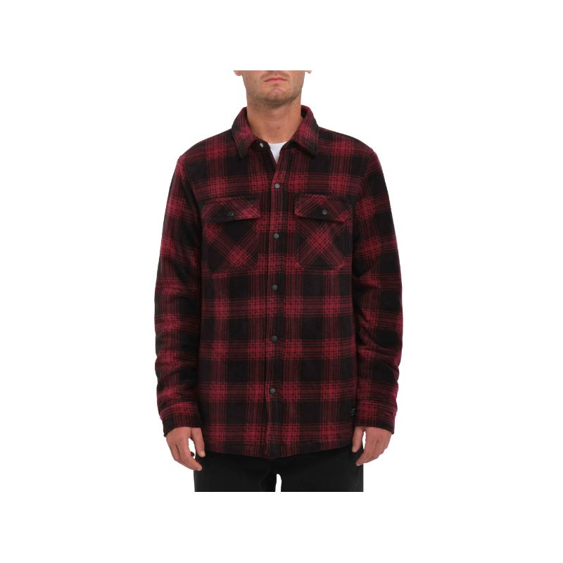 Överdragströja för herrar Volcom Bowered Fleece LS (WINE)