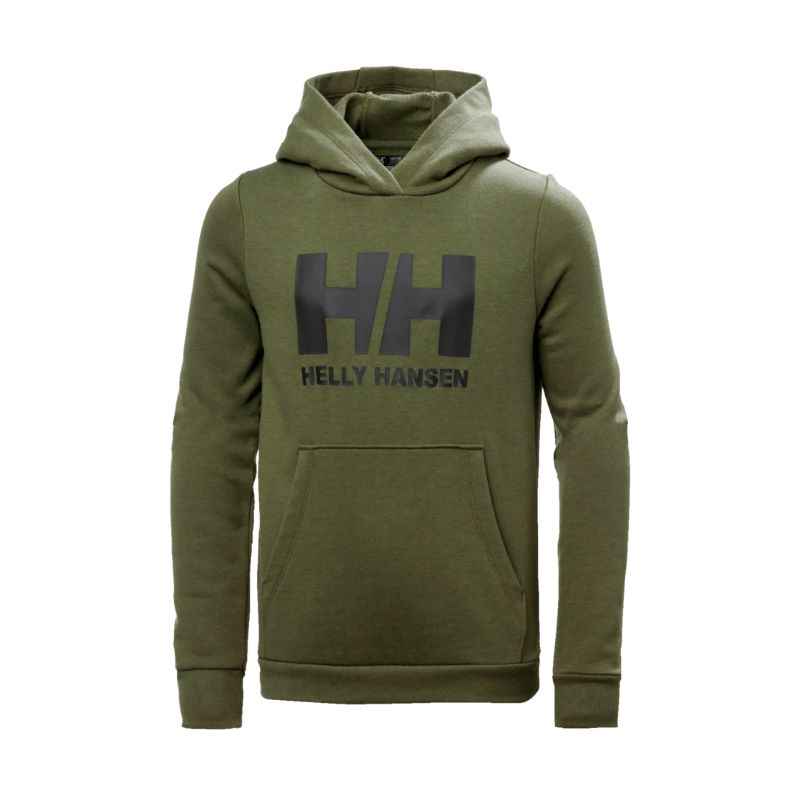 Felpa Helly Hansen JR HH LOGO HOODIE 2.0 (431 UTILITY GREEN) Bambino