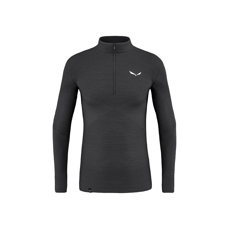 Ensimmäinen kerros Salewa ZEBRU MED WARM AMR M 1/2Z TEE. (onyx) mies
