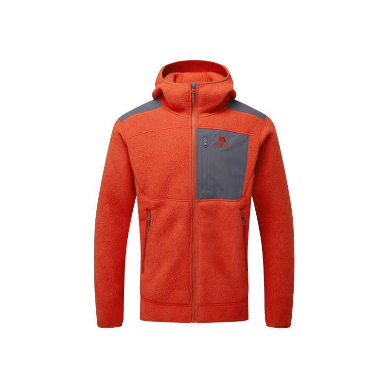 Polaire MOUNTAIN EQUIPMENT Highpile Hooded Jacket (Red Rock/Ombre) Homme