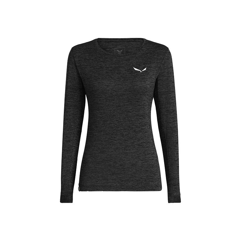 Langarmshirt Salewa PUEZ MELANGE DRY (black out melange) Frau