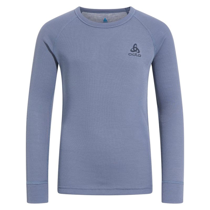 Lasten pitkähihainen pyöreäpääntie T-paita Odlo Active Warm Eco (folkstone harmaa)