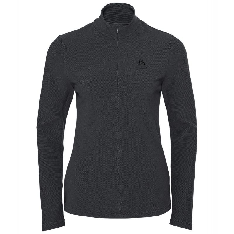Polaire ODLO Mid layer 1/2 zip ROY (shale grey - black stripes) Femme
